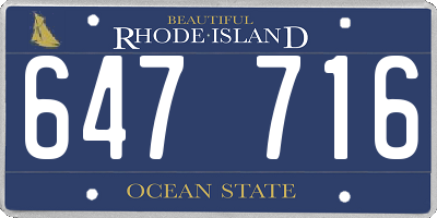 RI license plate 647716