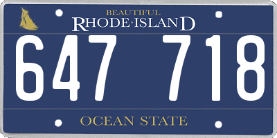 RI license plate 647718