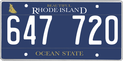 RI license plate 647720