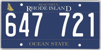 RI license plate 647721