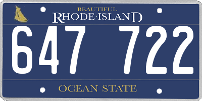 RI license plate 647722