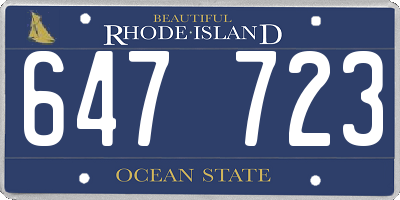 RI license plate 647723