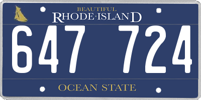 RI license plate 647724