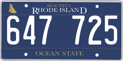 RI license plate 647725