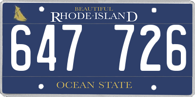 RI license plate 647726