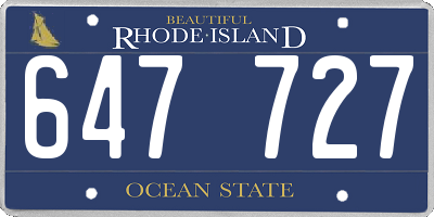 RI license plate 647727