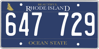 RI license plate 647729