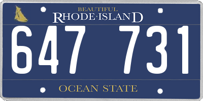 RI license plate 647731