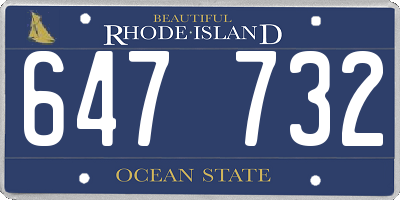 RI license plate 647732