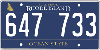 RI license plate 647733