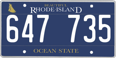RI license plate 647735