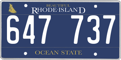 RI license plate 647737