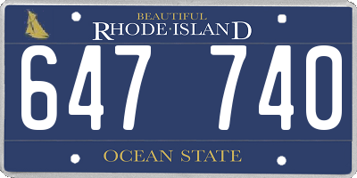 RI license plate 647740