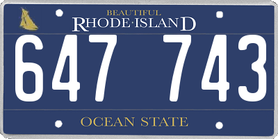 RI license plate 647743