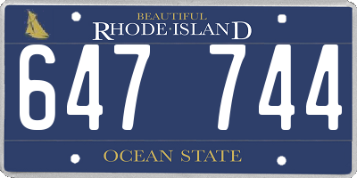 RI license plate 647744