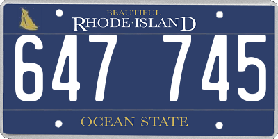 RI license plate 647745