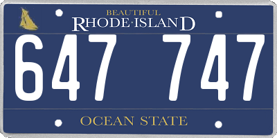 RI license plate 647747