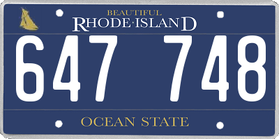RI license plate 647748