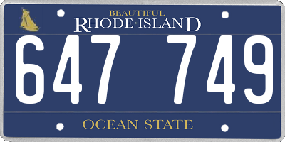 RI license plate 647749