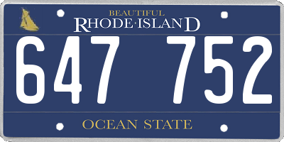 RI license plate 647752