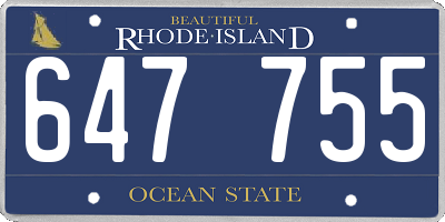 RI license plate 647755