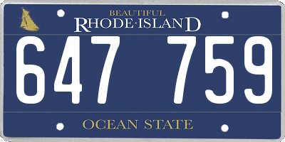 RI license plate 647759