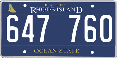 RI license plate 647760