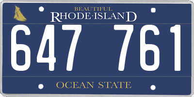 RI license plate 647761