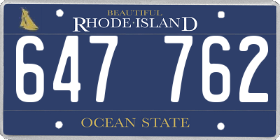 RI license plate 647762