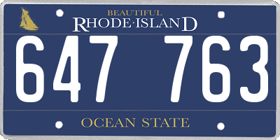 RI license plate 647763