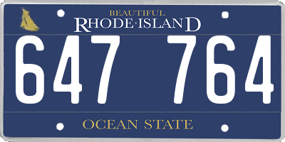 RI license plate 647764