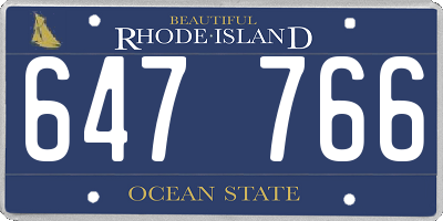 RI license plate 647766
