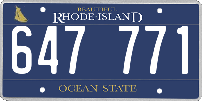 RI license plate 647771