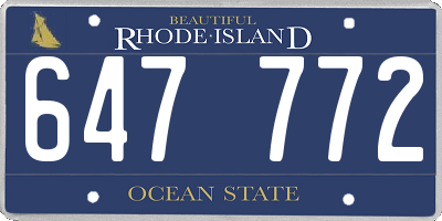 RI license plate 647772