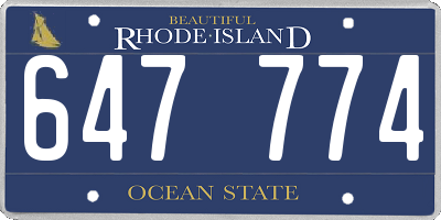 RI license plate 647774