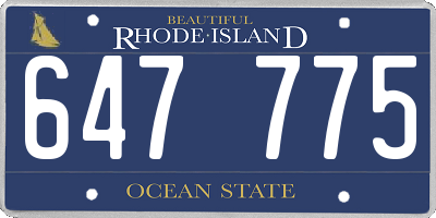 RI license plate 647775