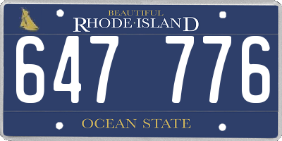 RI license plate 647776