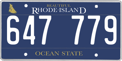 RI license plate 647779