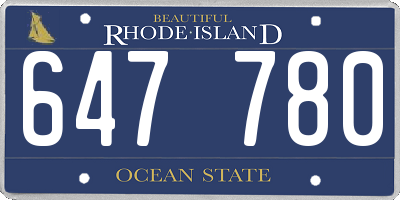 RI license plate 647780