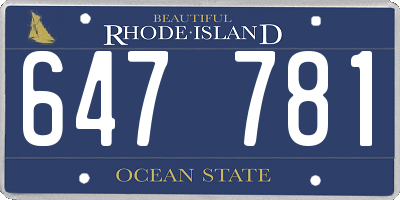 RI license plate 647781