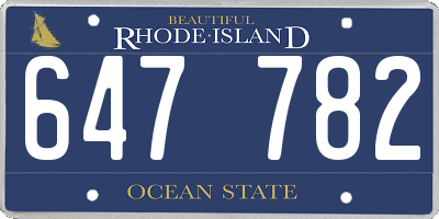 RI license plate 647782