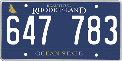 RI license plate 647783