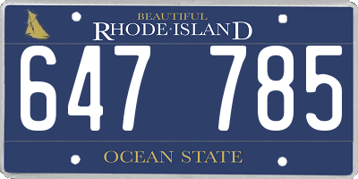 RI license plate 647785