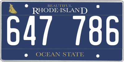 RI license plate 647786