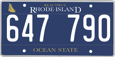 RI license plate 647790