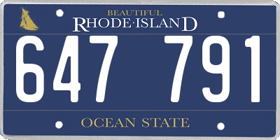 RI license plate 647791