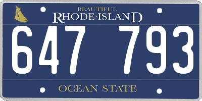 RI license plate 647793