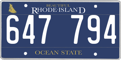 RI license plate 647794