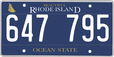 RI license plate 647795