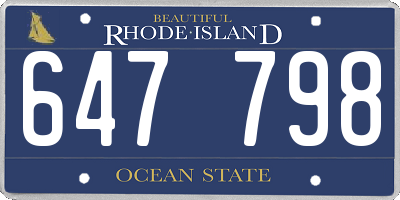 RI license plate 647798
